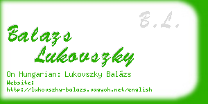 balazs lukovszky business card